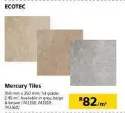 Builders Warehouse Ecotec mercury tile 350mm x 300mm-per sqm offer