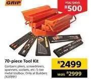Builders Warehouse Grip 70 piece tool kit offer