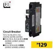 Cbi circuit breaker 10a, 15a & 20a, 3ka