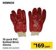 Builders Warehouse Hennox 10 pack pvc knitted wrist gloves-per pair offer
