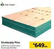 Builders Warehouse York timbers shutterply pine 2.44m x 1.22m x 18mm-each offer