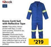 Builders Warehouse Beck econo conti suit with reflective tape offer