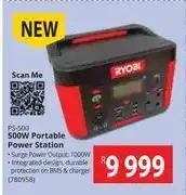 Builders Warehouse Ryobi 500w portable power station ps-500 offer