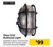 Builders Warehouse Light worx glass grid bulkhead light offer
