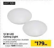 Builders Warehouse Light worx 12 w led ceiling light-each offer