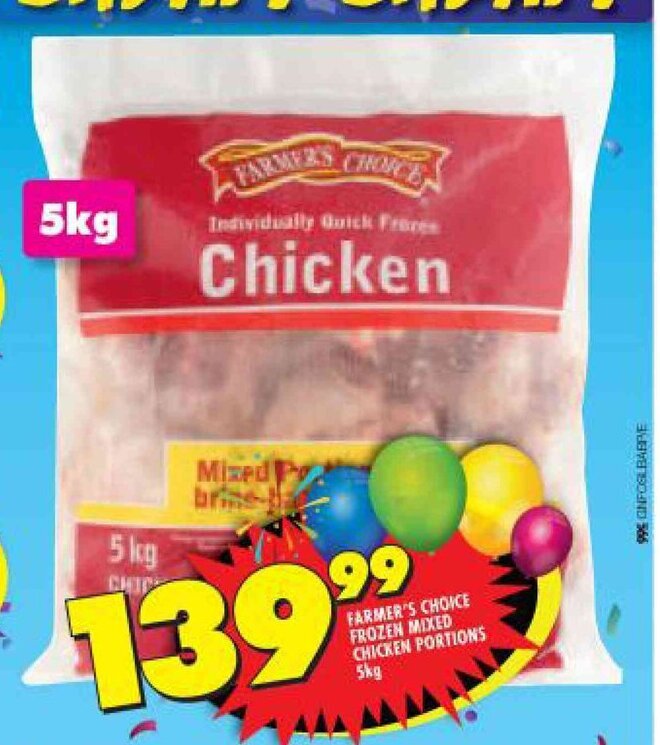 Farmer's Choice Frozen Mixed Chicken Portions 5kg offer at Shoprite