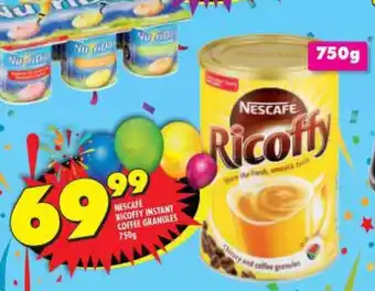 Shoprite Nescafe Ricoffy Instant Coffee Granules 750g offer