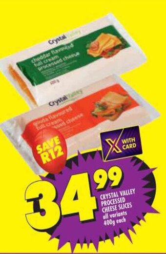 Shoprite Crystal Valley Processed Cheese Slices all Variants 400g each offer
