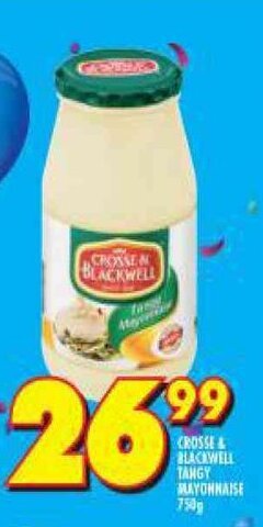 Shoprite Crosse & Blackwell Tangy Mayonnaise 750g offer