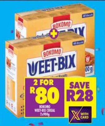 Shoprite Bokomo Weet-Bix Cereal 2x900g offer