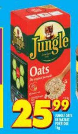Shoprite Jungle Oats Breakfast Porridge 1kg offer