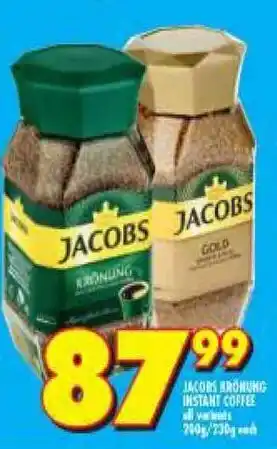 Shoprite Jacobs Kronung Instant Coffee All Variants offer