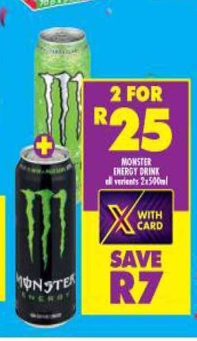 Shoprite Monster Energy Drink all variants 2x500ml offer