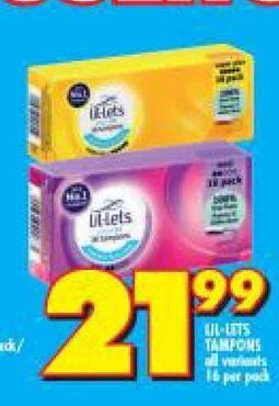 Shoprite Lil-Lets Tampons all variants 16 per pack offer