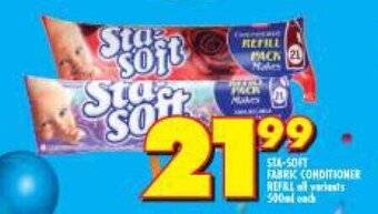 Shoprite Sta-Soft Fabric Conditioner Refill all variants 500ml each offer