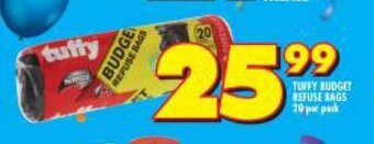 Shoprite Tuffy Budget Refuse Bags 20 per pack offer