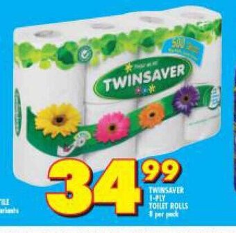 Shoprite Twinsaver 1-Ply Toilet Rolls 8 per pack offer