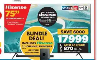 HiFi Corp Hisense - 75" Smart UHD TV offer