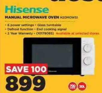 HiFi Corp Hisense - Manual Microwave Oven - H20MOW51 offer
