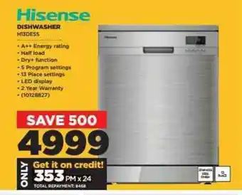 HiFi Corp Hisense - Dishwasher - H13DESS offer