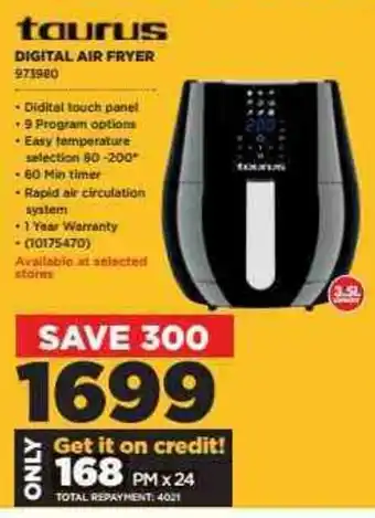 HiFi Corp Taurus - Digital Air Fryer - 973980 offer