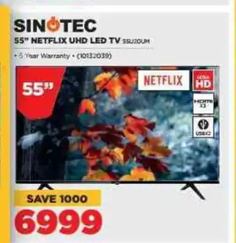 HiFi Corp Sinotec - 55" Netflix UHD LED TV offer