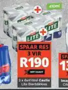 Checkers Castle lite blerblikkies-3 x 6 x 410ml offer