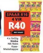 Checkers Simba nik naks kaas mielliehappie-4 x 5 x 22g offer