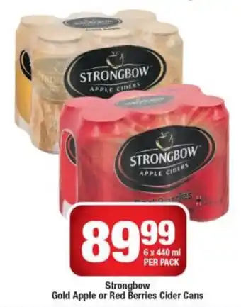 OK Liquor Strongbow Gold Apple or Red Berries Cider Cans 6 x 440ml offer