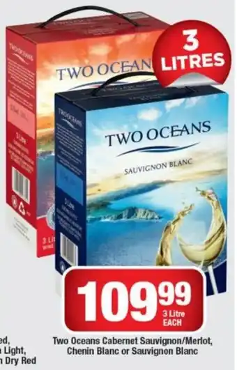 Two Ocenas Cabernet Sauvignon / Merlot, Chenin Blanc or Sauvignon Blanc 3 litre each