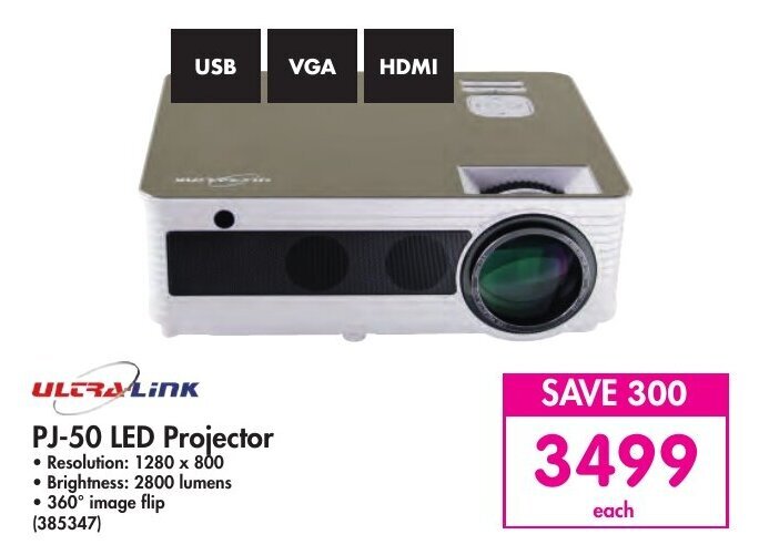 Ultralink PJ50 LED Projector offer at Makro