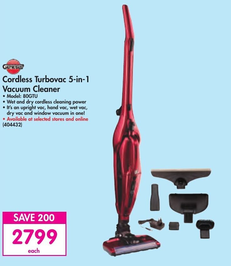 Genesis Cordless Turbovac 5in1 Vacuum Cleaner offer at Makro