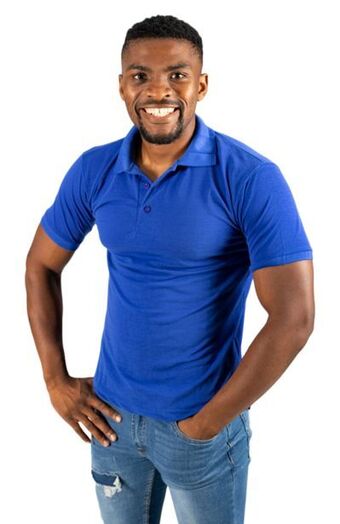 Mens branded golfer - blue