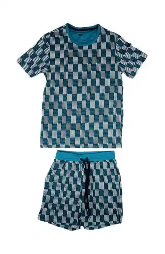 Mens printed sleep set - blue