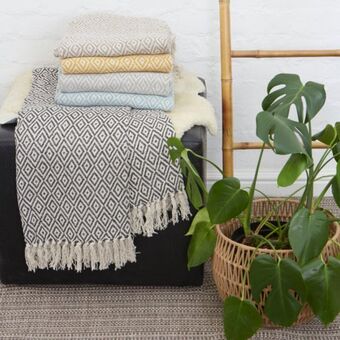 Whitehouse Cotton club multi diamond throw - dark grey offer