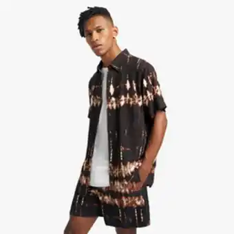 Men's brown tie dye co-ord shorts