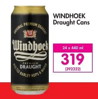 Makro Windhoek Draught cans 24 x 440ml offer
