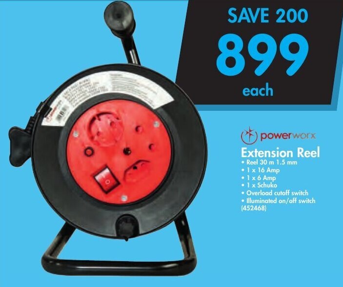 Powerworx Extension Reel 30m x 1.5mm offer at Makro