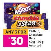 Game Cadbury chocolate bars assorted-for 3 x 40g-49g offer