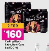 Game Carling black label beer cans-for 2 x 6 x 500ml offer