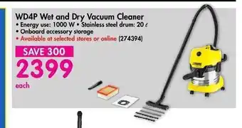 Makro K'A'RCHER - WD4P Wet and Dry Vacuum Cleaner offer