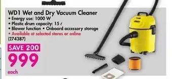 Makro K'A'RCHER - WD1 Wet and Dry Vacuum Cleaner - 274387 offer