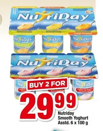 OK Grocer Nutriday Smooth Yoghurt Asstd 6x100g offer