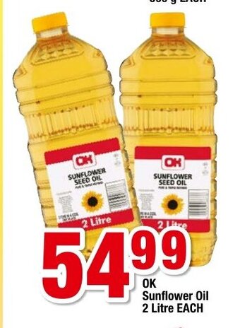 OK Grocer Ok Sunflower Oil 2 Litre each offer
