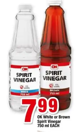 OK Grocer Ok White or Brown Spirit Vinegar 750ml offer