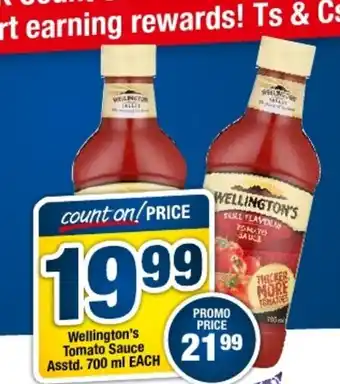 OK Grocer Wellington's Tomato Sauce Asstd. 700ml each offer