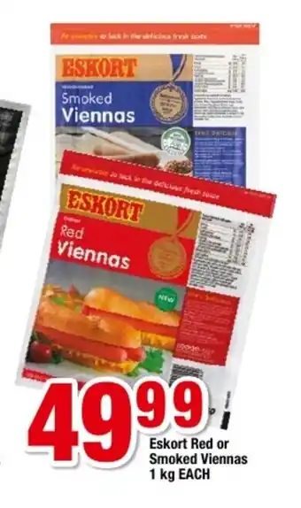 OK Grocer Eskort Red or Smoked Viennas 1kg each offer