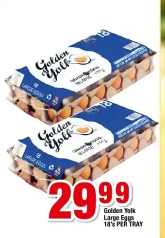 OK Grocer Golden Yolk Large Eggs 18's per Tray offer