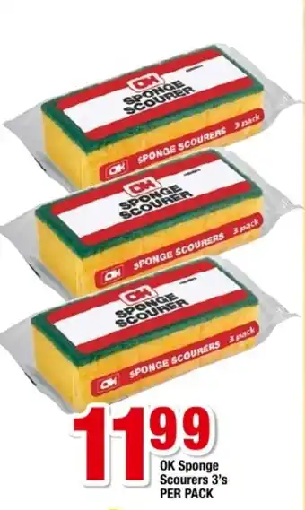 OK Grocer Ok Sponge Scourer's 3's per pack offer