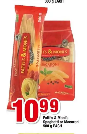 OK Grocer Fatti's & Moni's Spaghetti or Macaroni 500g each offer